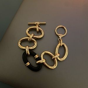 Never worn Ralph Lauren Bracelet black Resin & Gold chain